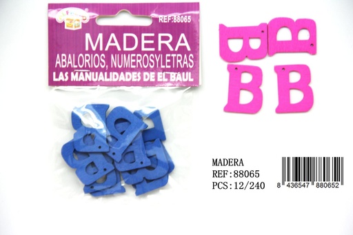 [88065] Figura de madera letra "B" 20mm x 25mm para manualidades y decoración