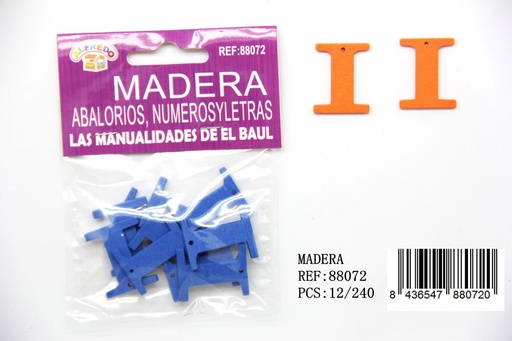 [88072] Figura de madera letra "I" 20mm*25mm para manualidades