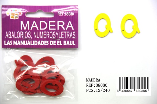 [88080] Figura de madera letra "Q" 20mm*25mm para manualidades