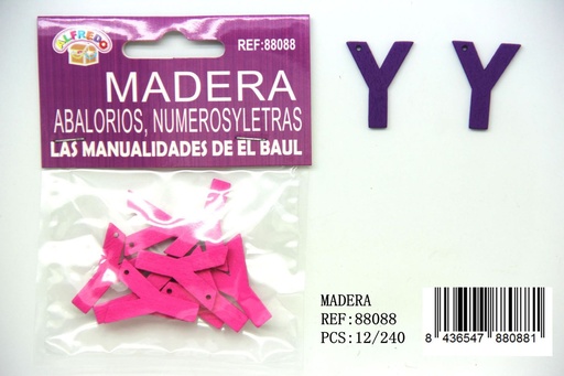 [88088] Figura de madera letra "Y" 20mm x 25mm para manualidades