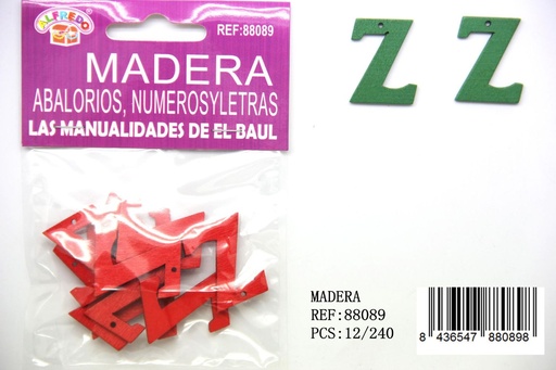 [88089] Figura de madera letra "Z" 20x25 mm - Manualidades