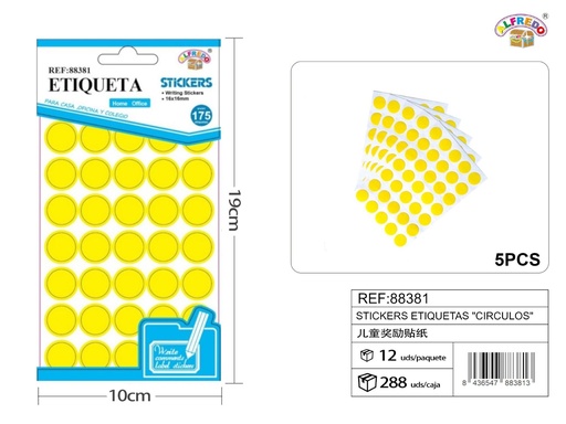 [88381] Stickers de etiquetas "Círculos" 10X19 cm - Etiquetas de oficina