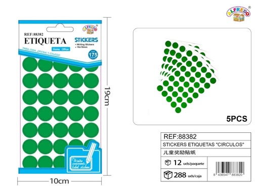 [88382] Stickers etiquetas adhesivas "Círculos" 10x19cm para organización