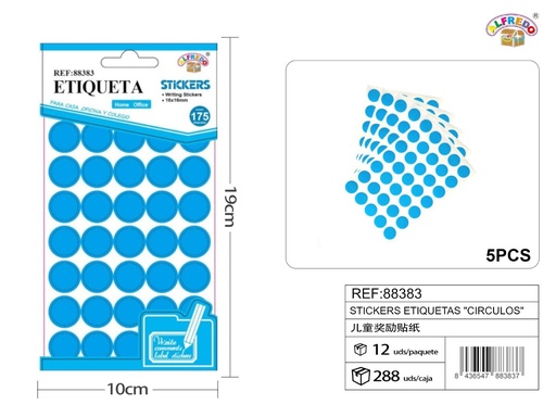 [88383] Stickers de etiquetas "Círculos" 10X19 cm - Etiquetas de oficina