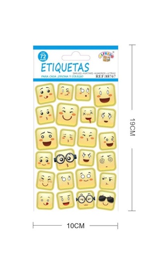 [88767] Pegatinas emoticonos 10x19cm para manualidades