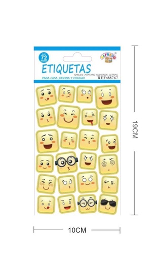 [88767] Pegatinas emoticonos 10x19cm para manualidades