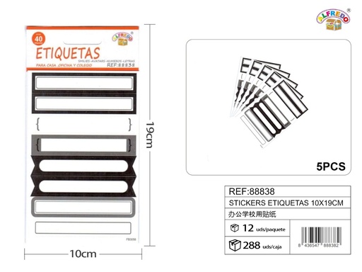 [88838] Pegatinas etiquetas 10 x 19 cm - Decoración