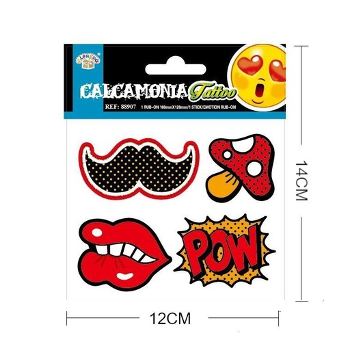 [88907] Stickers calcomanías emoticonos 12x14cm para manualidades