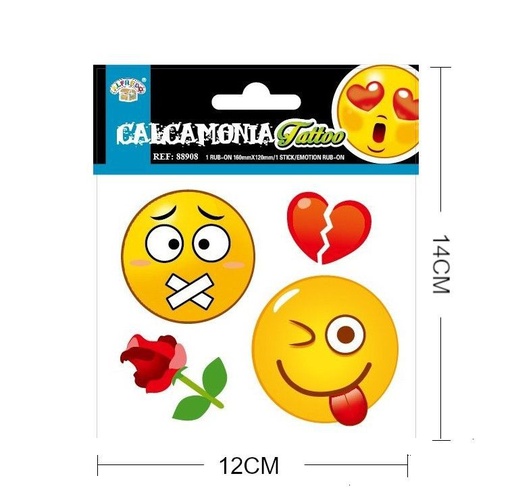 [88908] Pegatinas calcomanías emoticonos 12 x 14 cm - Decoración