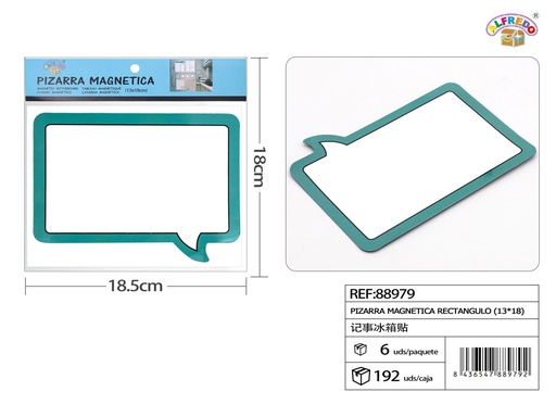 [88979] Pizarra magnética "rectángulo" 13x18cm para notas y mensajes