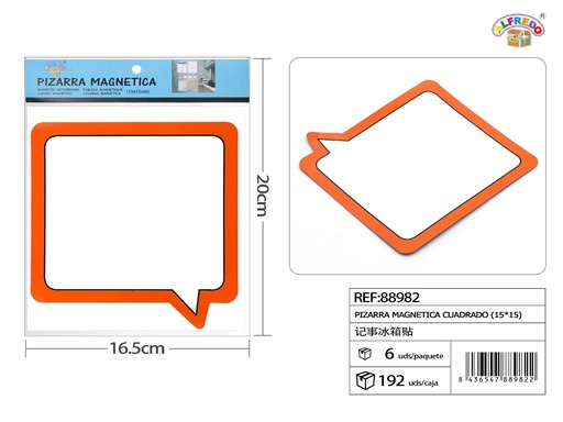 [88982] Pizarra magnética cuadrada 15x15cm para notas y mensajes