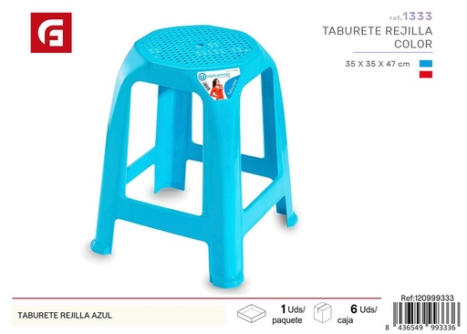 [120999333] Taburete rejilla azul para hogar