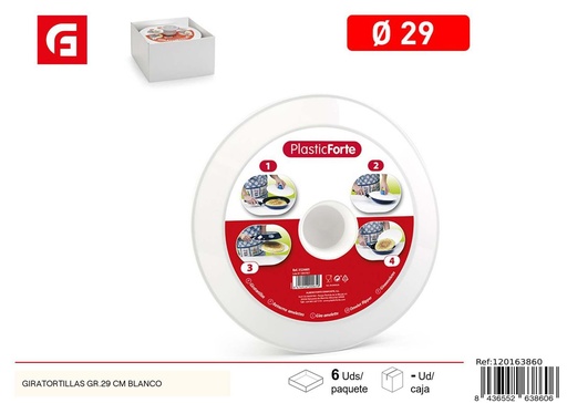 [A002802] Tapa de plástico para tortillas 29 cm blanco - Accesorios de cocina y plásticos