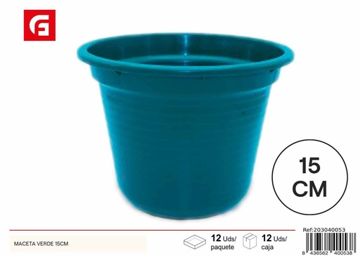 [203040053] Maceta de plástico verde 15 cm - Macetas de plástico