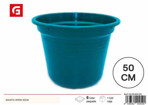 [203040059] Maceta verde 50 cm - Artículos de jardinería