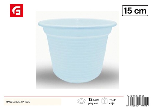 [203040111] Maceta de plástico blanca 15 cm - Macetas de plástico