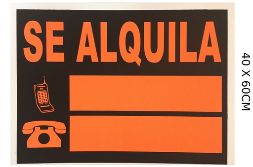 [SEA011] Cartel se alquila 40x60 cm para propiedades y anuncios