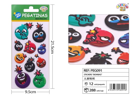 [PEG091] Pegatinas "Bombas" 9.5 x 21.5 cm - Decoración