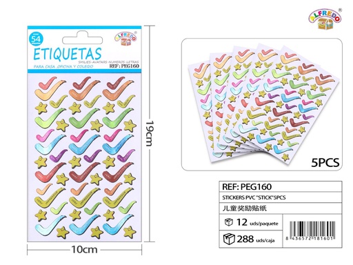 [PEG160] Pegatinas PVC "Very Impressive" 5 hojas 10x19cm para manualidades