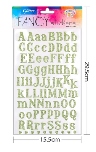 [PEG288] Pegatinas de números y letras DIY verdes 15.5x29.5cm para manualidades