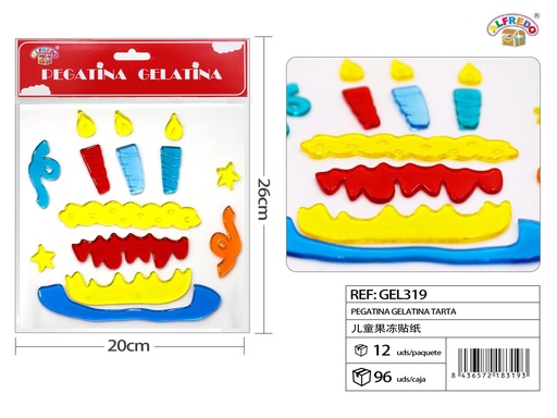 [GEL319] Pegatina Gelatina Tarta 20X26CM - Stickers decorativos para fiestas