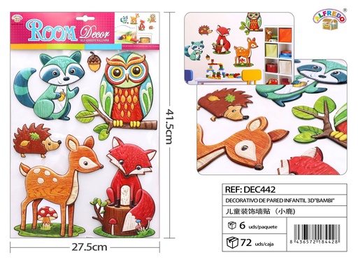 [DEC442] Decorativo de pared infantil 3D "Bambi" 27.5x41.5 cm - Decoraciones infantiles
