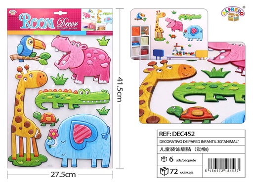 [DEC452] Decorativo de pared infantil 3D "Animal" 27.5x41.5 cm - Decoraciones infantiles