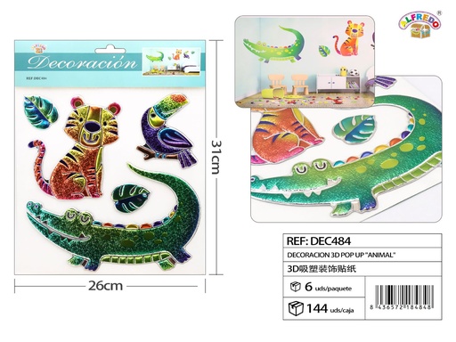 [DEC484] Decoración 3D Pop Up "Animal" 26x31cm para habitaciones infantiles