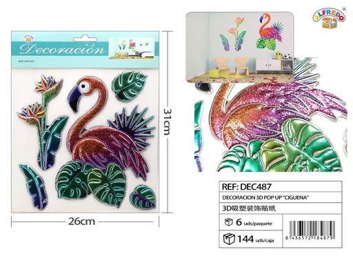 [DEC487] Decoración 3D Pop Up "Cigüeña" 26x31 cm - Decoraciones infantiles