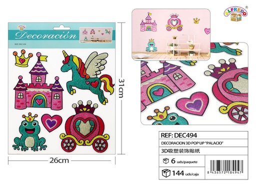 [DEC494] Decoración 3D Pop Up "Palacio" 26x31 cm - Decoraciones infantiles