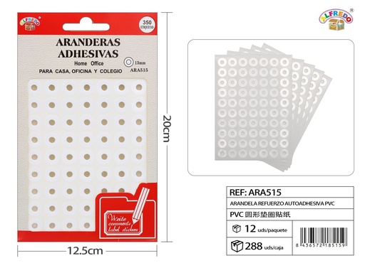 [ARA515] Pegatinas autoadhesivas de arandelas de PVC