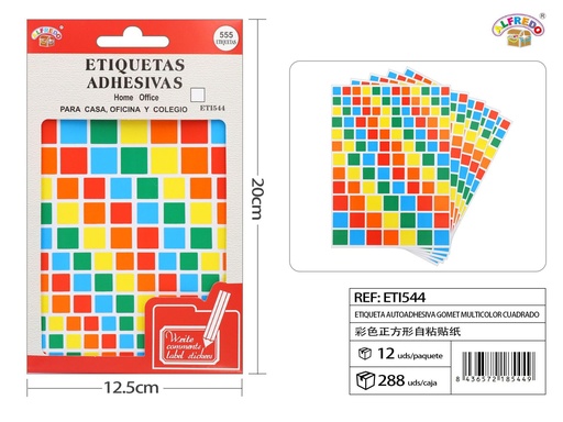 [ETI544] Etiqueta autoadhesiva gomet multicolor 12.5x20cm para manualidades y organización