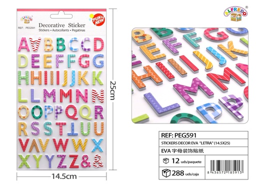 [PEG591] Stickers decorativos EVA "letra" 14.5x25cm