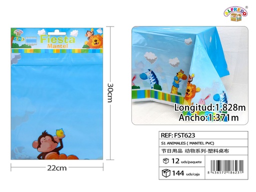 [FST623] Mantel PVC de animales (S1) - Decoraciones de fiesta