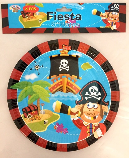[FST645] Plato de cartón piratas (S4) - Artículos de fiesta