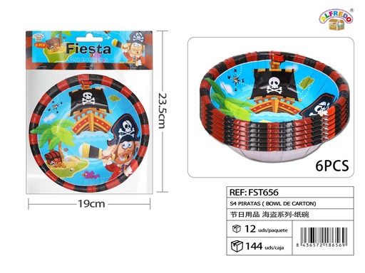 [FST656] Plato de cartón piratas (S4) - Artículos de fiesta