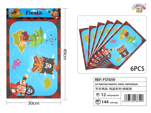 [FST659] Mantel de papel individual piratas (S4) - Artículos de fiesta