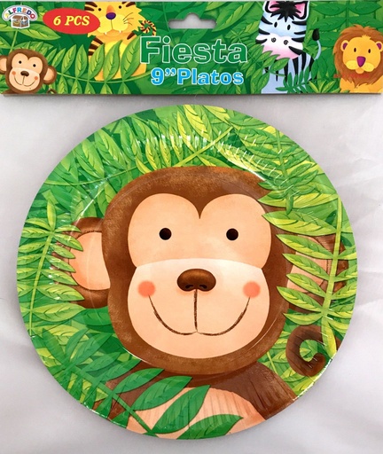 [FST664] Plato de cartón S5 Mono 9" para fiestas y eventos