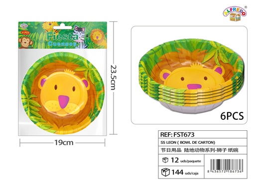 [FST673] Bowl de cartón Leon S5 para fiestas