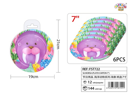 [FST722] Plato de cartón Morsa S6 7 pulgadas