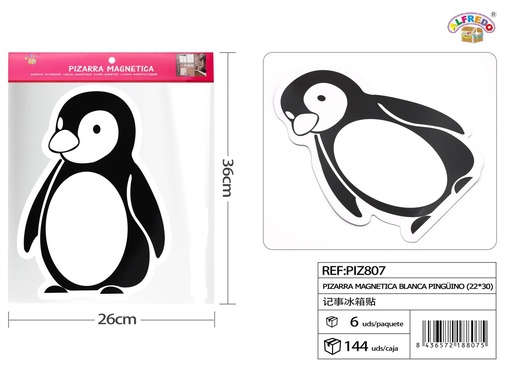 [PIZ807] Pizarra magnética blanca pingüino 22x30cm para notas