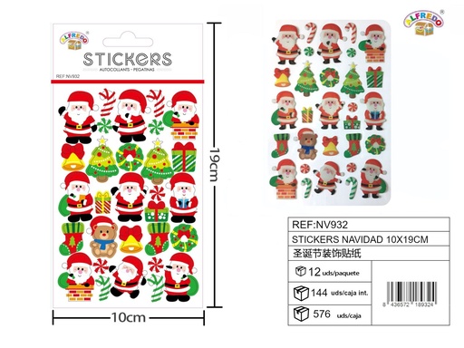 [NV932] Stickers de Navidad 10x19 cm - Adhesivos navideños