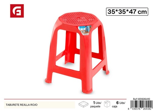 [120926410] Taburete de rejilla rojo - Muebles y accesorios 