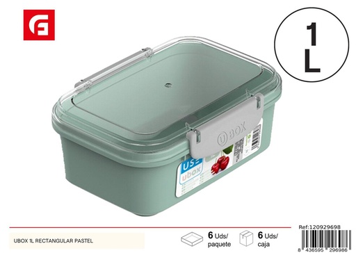 [120929698] Caja rectangular de plástico 1L pastel