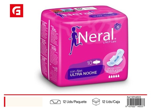 [112114503] Compresa ultra alas Neral 10 uni. noche - Productos de cuidado personal