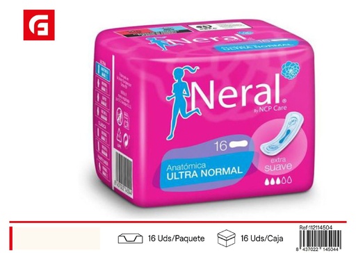 [112114504] Compresa anatómica Neral 16 ud. ultra - Productos de cuidado personal