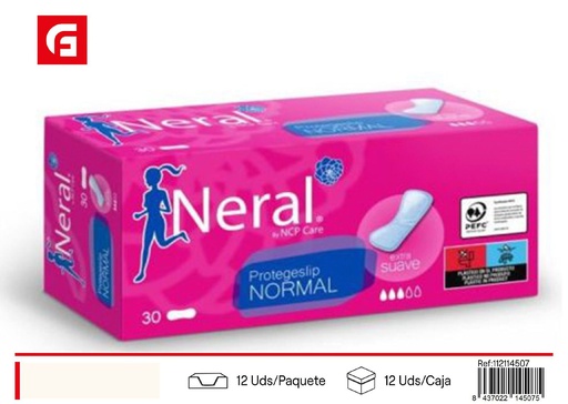 [112114507] Compresas Neral Protege Slip Normal 30UD. - Productos de cuidado personal