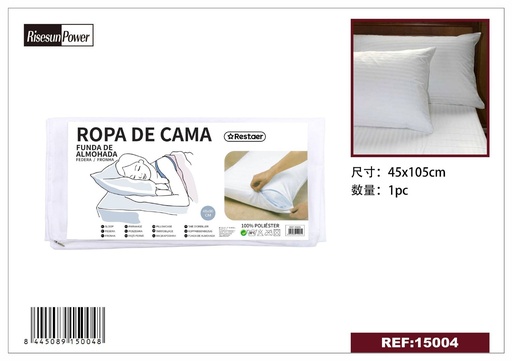[15004] Funda de almohada blanca 45x105cm para cama