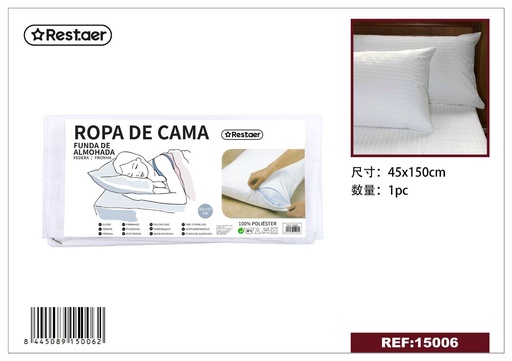 [15006] Funda de almohada blanca 150cm 45x150cm para cama