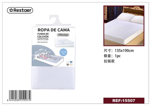 [15507] Funda de colchón 135x190cm para protección de cama